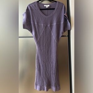 Lacoste x Malandrino Lavender Textured Knit Sweater Dress S